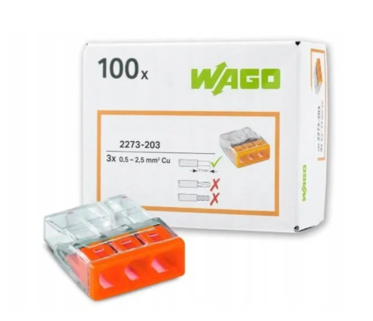 WAGO 3 entrées boîtes de 100 pièces