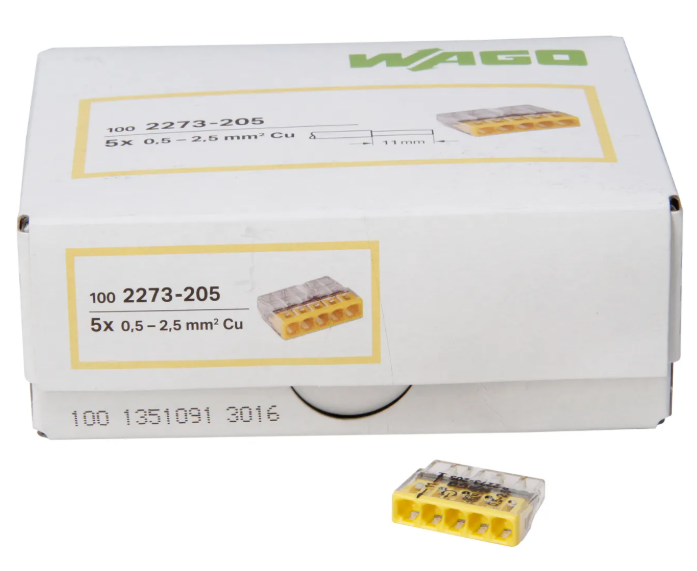WAGO 5 entrées boîtes de 100 pièces